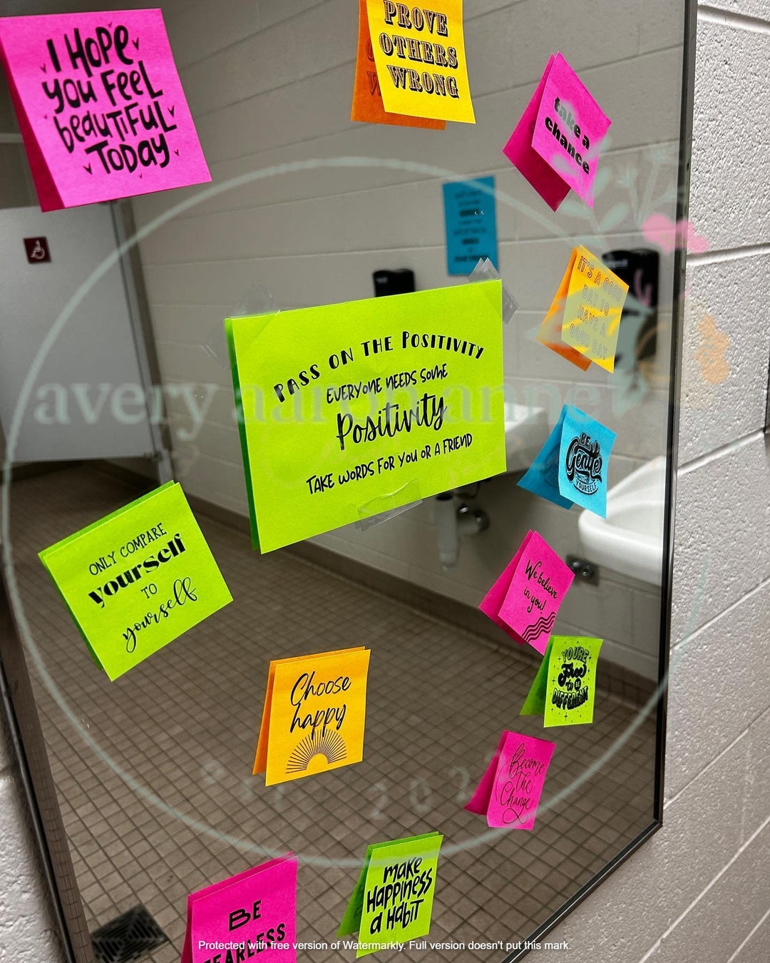 Sticky Note Post It Printable Templates Positivity Etsy