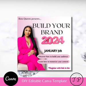 Brand Class Flyer | Canva Template | Editable Canva Flyer | Online Course Flyer Template | Wealth Building Class