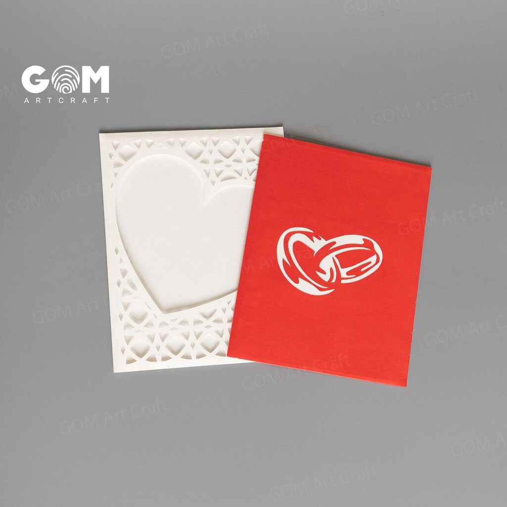 Biglietto Di Auguri 3D Pop-up Per Matrimonio - Unico Ed Elegante, Idea Regalo Originale