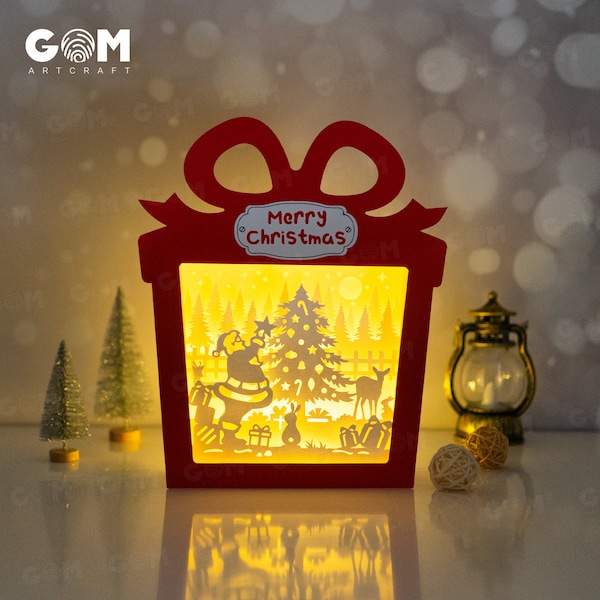 Christmas Gift Box Shadow Box SVG - Santa Claus Shadow Box SVG - Xmas Paper Cutting Template - DIY Lightbox Christmas Ornaments Christmas Gift Box Shadow Box SVG - Santa Claus Shadow Box SVG - Xmas Paper Cutting Template - DIY Lightbox Christmas Ornaments