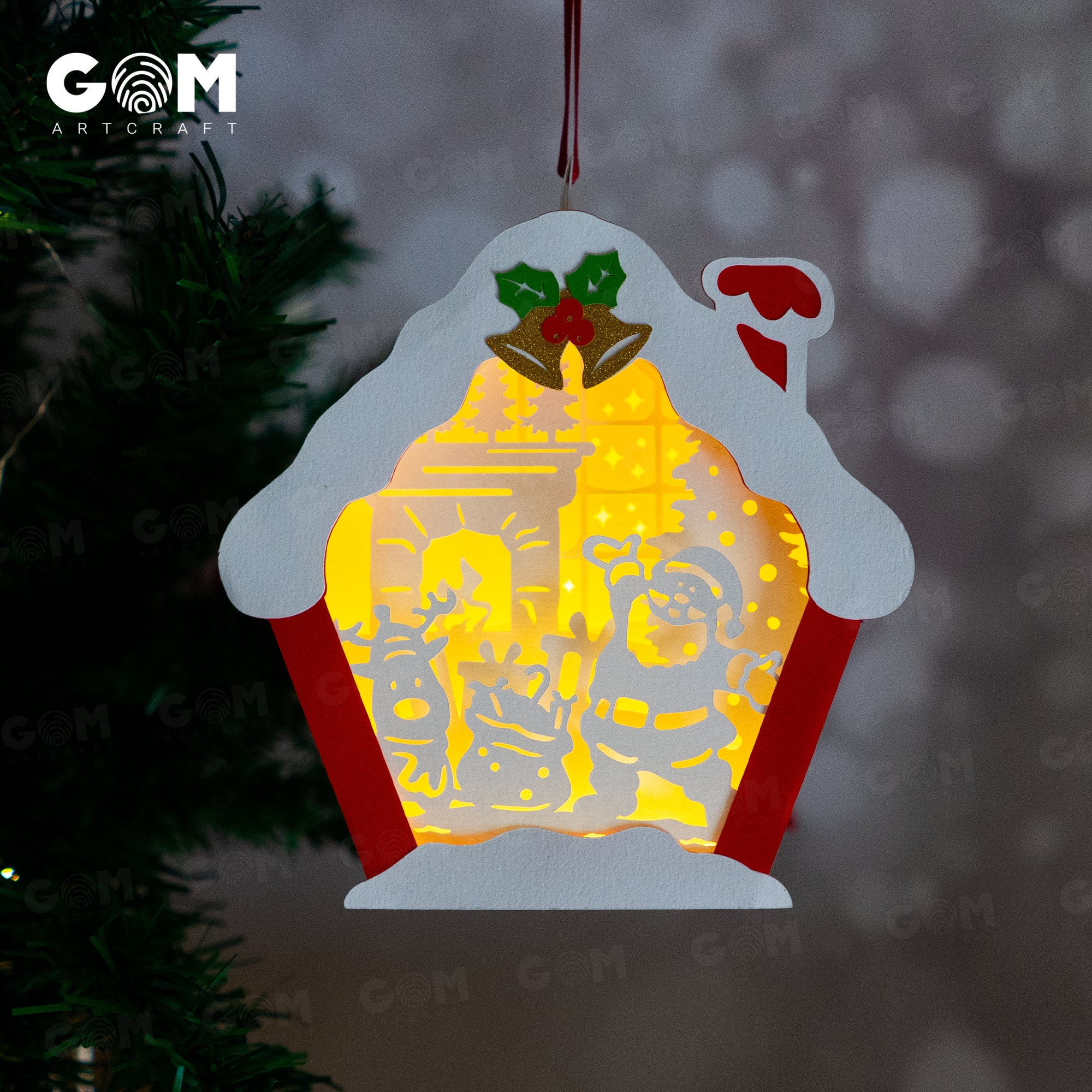 サンタクロースのシャドーボックスSVG – DIYクリスマスライトボックス