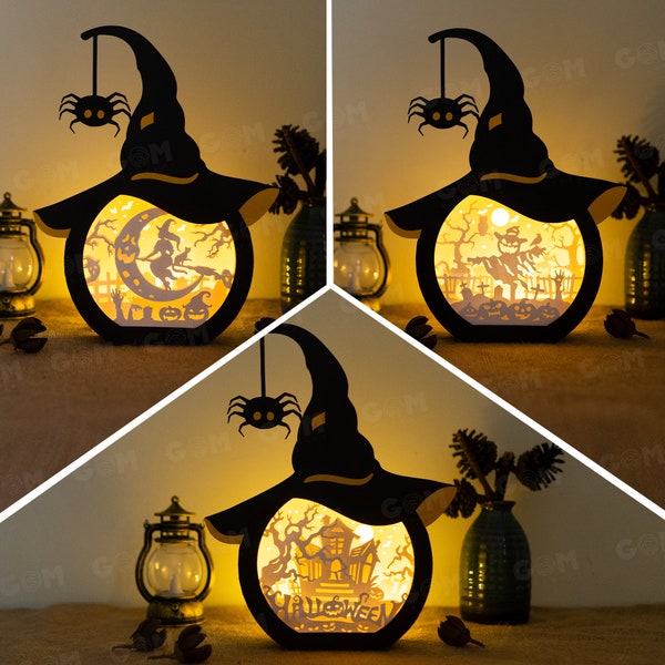 Pack 3 Shadow Box Halloween Template - Pumpkin Lantern Template - Halloween Lantern Template - Light Box SVG File - DIY Paper Lanterns Pack 3 Shadow Box Halloween Template - Pumpkin Lantern Template - Halloween Lantern Template - Light Box SVG File - DIY Paper Lanterns
