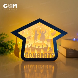 Graduation Shadow Box SVG - Class of 2025 Lantern SVG - DIY Paper Congrats Lanterns - Paper Cutting Template For Cricut