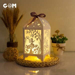 Pack 4 Flower Fairy Lantern Template Fairy Lantern Paper Cut DIY Paper ...