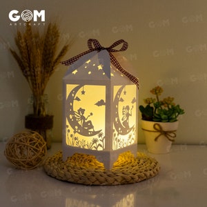 Pack 4 Flower Fairy Lantern Template Fairy Lantern Paper Cut DIY Paper ...