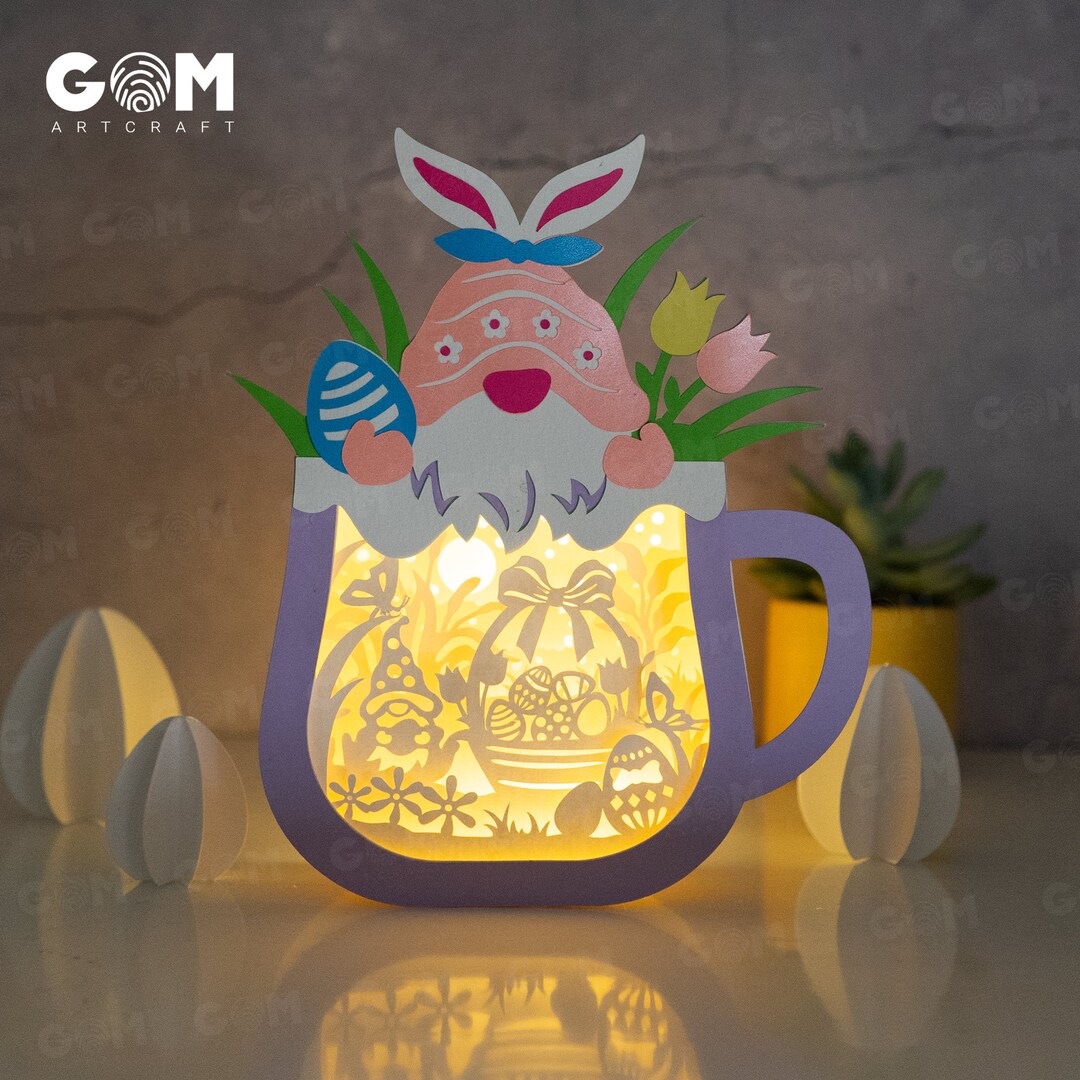 Easter Gnome Shadow Box SVG Easter Eggs Shadow Box SVG Easter Eggs