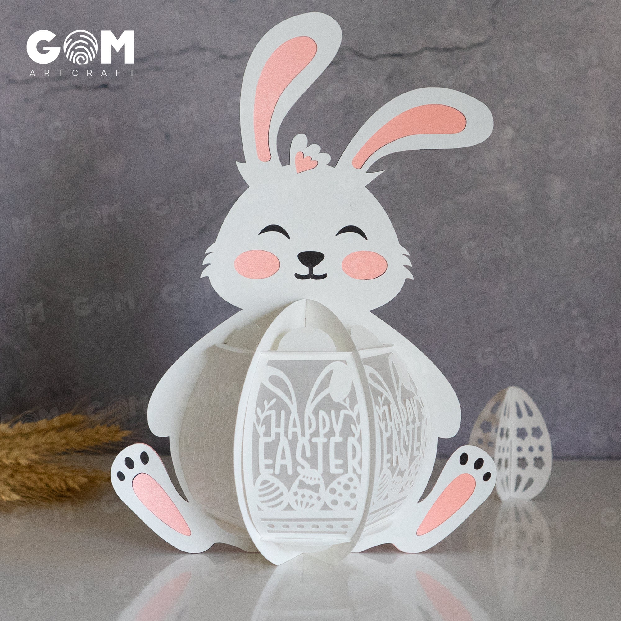 Paper Rabbit Latern Bunny Lantern SVG - Easter Egg Paper Cut Template (digital Download) - Etsy