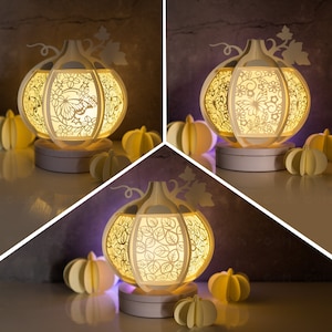 Halloween Paper Lantern SVG – Pumpkin, Butterfly & Flower Light Box (Digital Download)