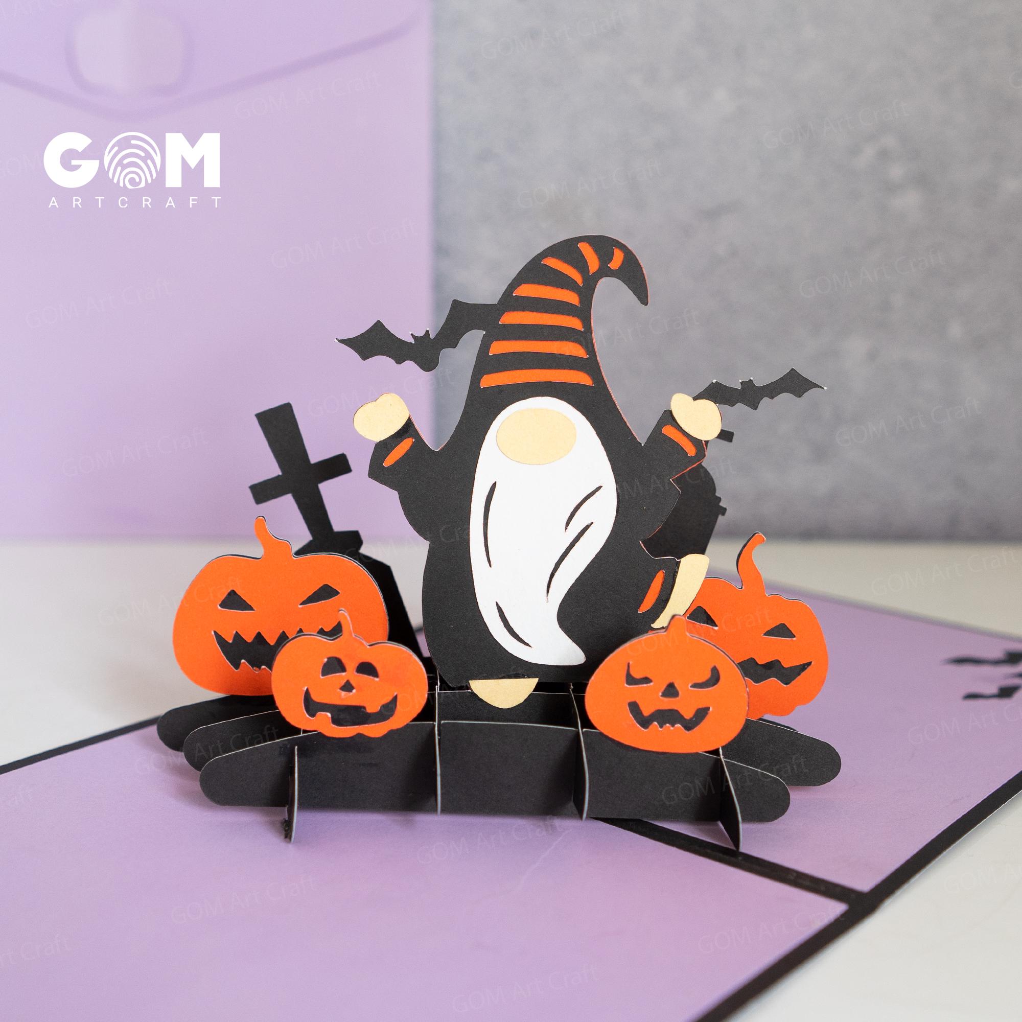 Halloween Pop-up-Kartenvorlage - Gnom Halloween Pop-up-Karte SVG -  Halloween Pop-up SVG - DIY Halloween Laterne Papierschnitt - Etsy Österreich, image size:2000x2000