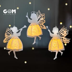 3 Modello di lanterna ad angelo, Modello di lanterne per bambini, Ornamenti natalizi fai da te per lanterne, Lanterne di carta per Natale, Lanterna di Natale