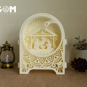 Carte pop-up 3D de la Nativité de Jésus - carte de joyeux Noël - modèle de découpe de papier pour Cricut - cartes-cadeaux spéciales