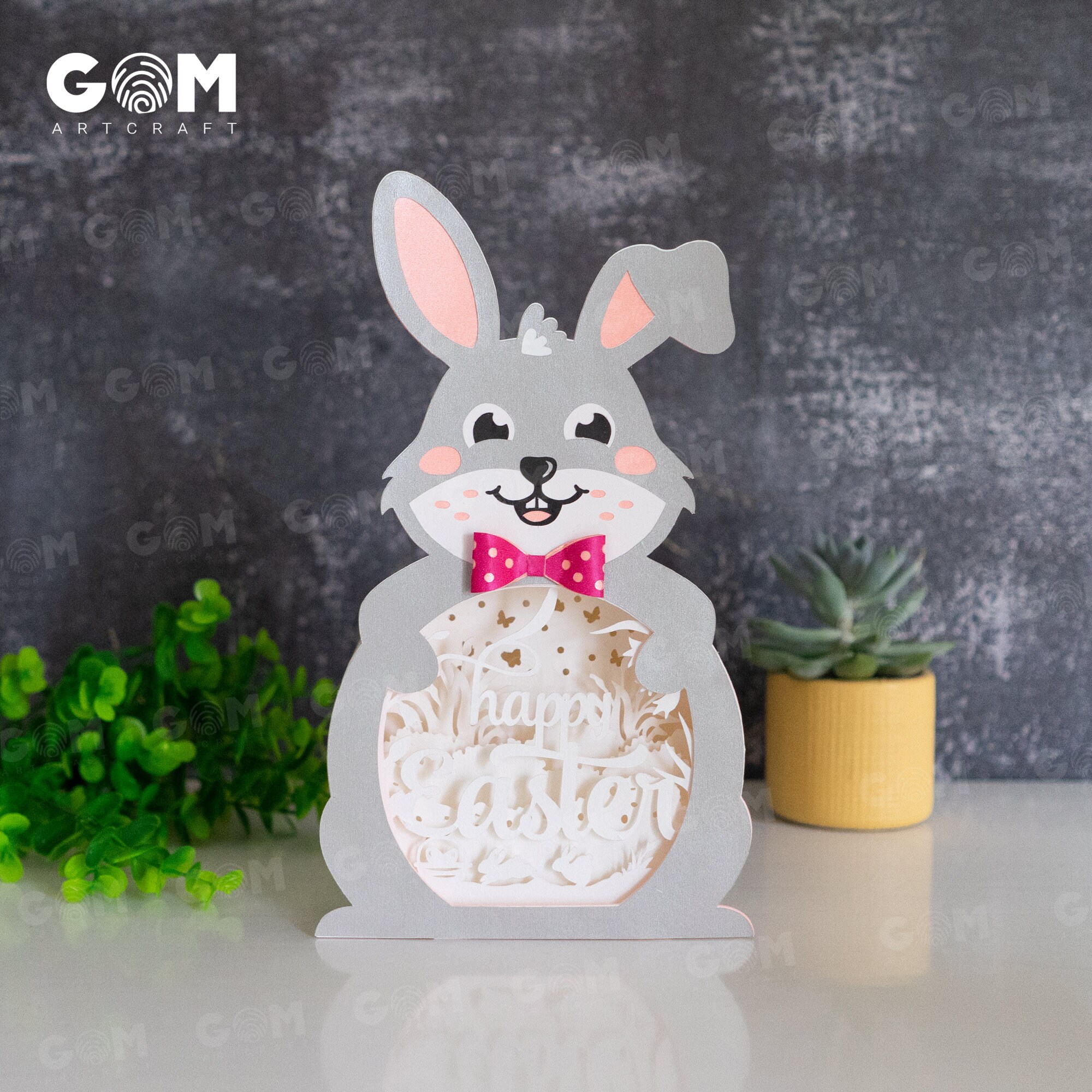 Easter Bunny Shadow Box SVG – DIY Paper Lantern Template (digital ...