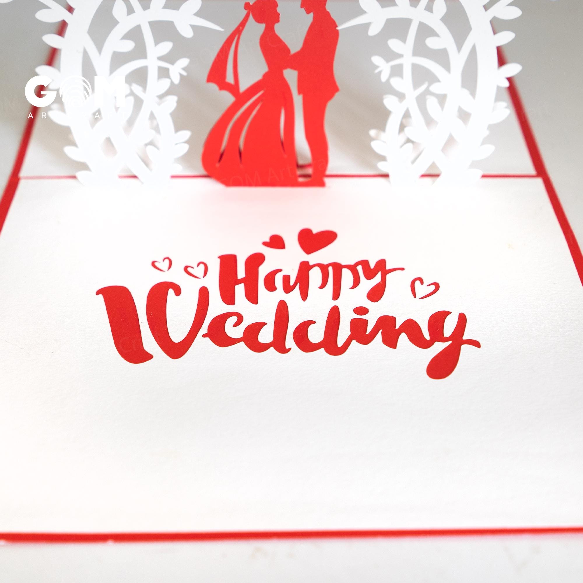 Biglietto pop-up Biglietto di auguri per matrimonio 3D, sposi