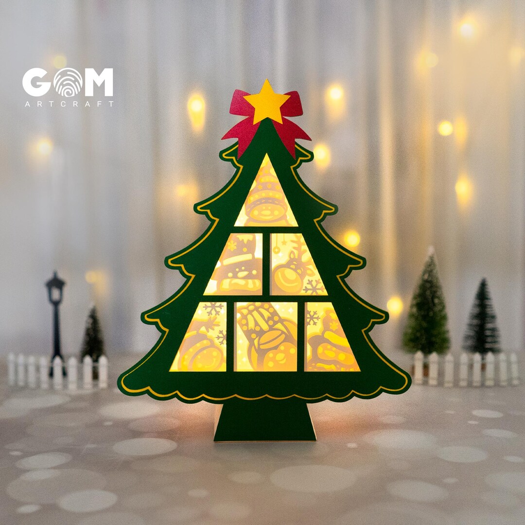 Christmas Tree Lantern SVG, DIY Lantern Christmas Ornaments, Christmas