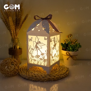 Pack 4 Flower Fairy Lantern Template Fairy Lantern Paper Cut DIY Paper ...