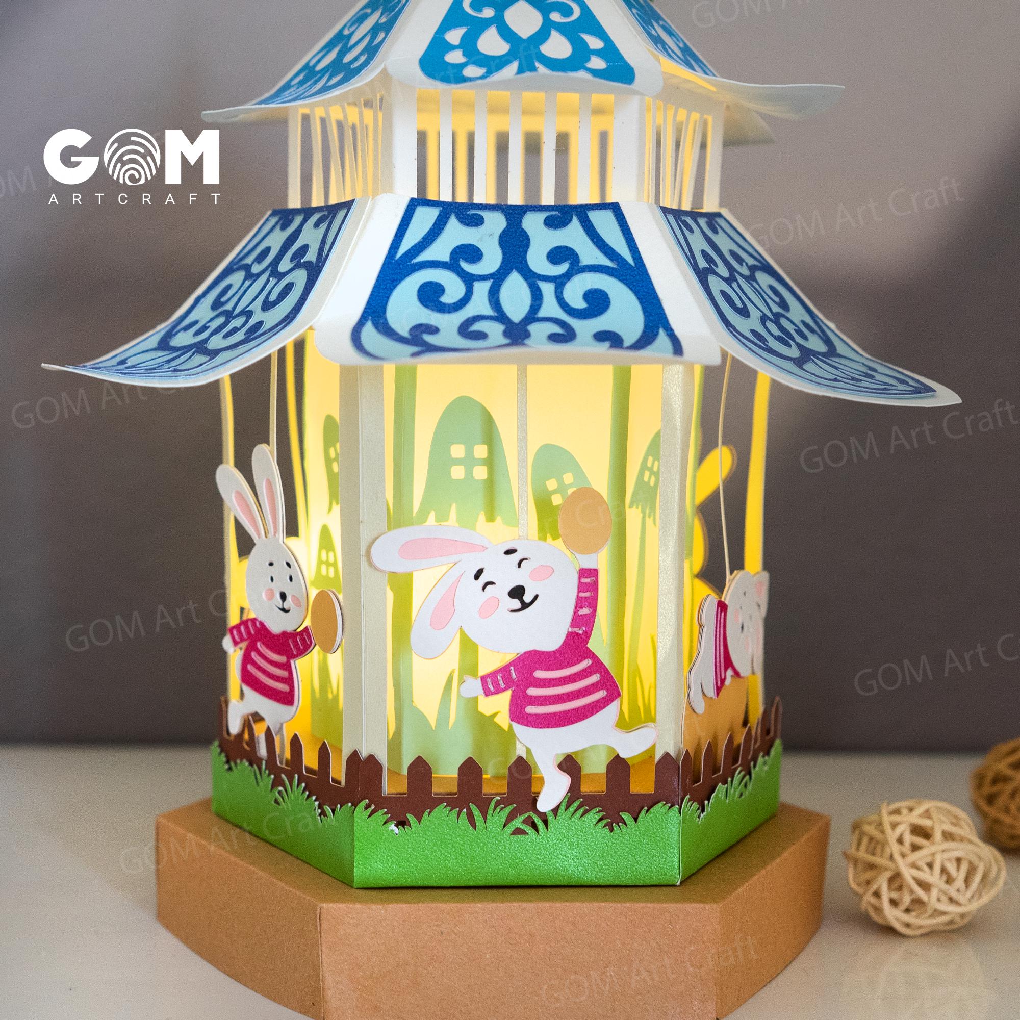Paper Rabbit Latern DIY Paper Bunny Lantern Template – Easter Decorations (svg, Png, Pdf ...
