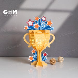 Lanterna de troféu para o Dia dos Pais, Modelo de Lanterna para Pai SVG, Decorações de Lanterna para o Dia dos Pais, Lanterna de Flores DIY, Modelo de Lanterna para Família SVG