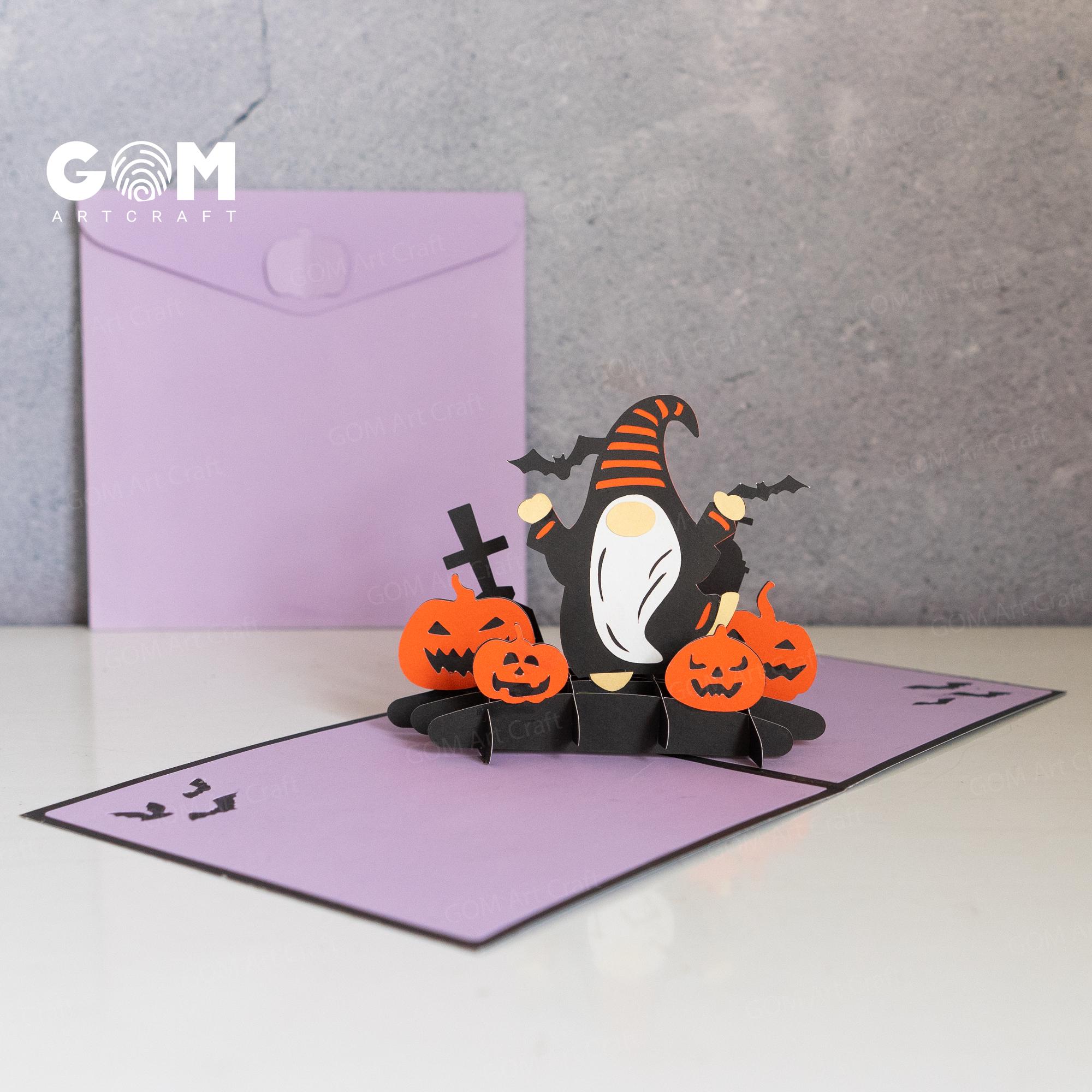 Halloween Pop-up-Kartenvorlage - Gnom Halloween Pop-up-Karte SVG -  Halloween Pop-up SVG - DIY Halloween Laterne Papierschnitt - Etsy Österreich, image size:2000x2000