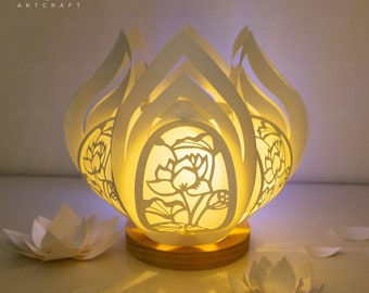 Lotus Lanterns SVG - Paper Lanterns Lotus - Paper Cutting Template - Lantern SVG - DIY Paper Lanterns