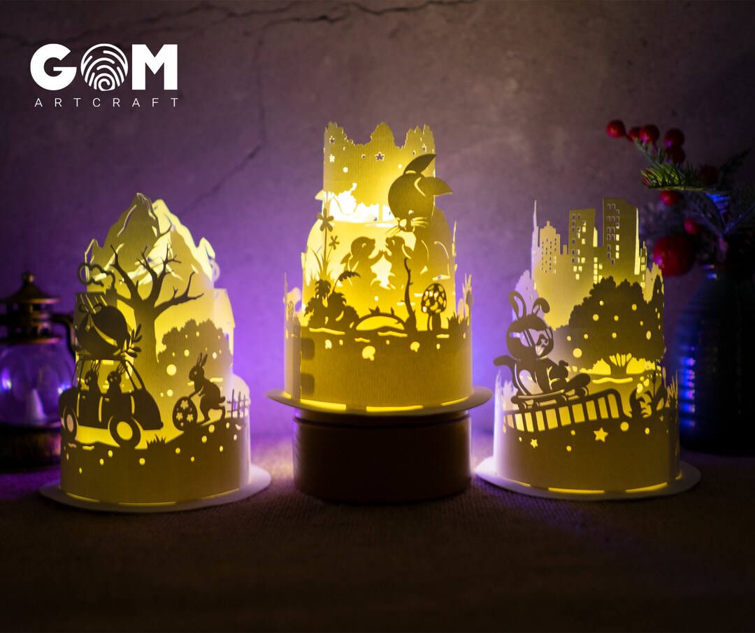Combo 3 Items Easter Paper Lanterns SVG Paper Cut Easter Paper Cutting