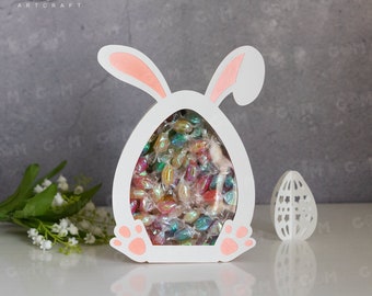 Bunny Easter Candy Box - Happy Easter - Box Easter Holder, Gift box SVG - Easter Eggs Paper Cut Template - Easter Paper Lantern