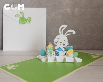 IHCEMIH Biglietti di Pasqua Confezione di Biglietti di Auguri da 12 Buona Pasqua Biglietti di Auguri Vuoti Biglietti Divertenti Coniglietto Uova Confezione Multipla Bigliettini Buste Adesivi Set per