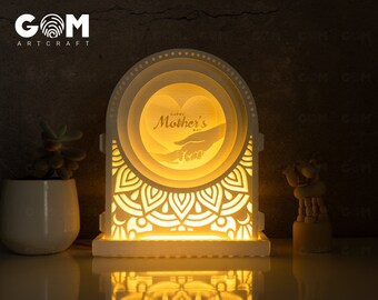 Mother's Day 3D Card SVG - Paper Cutting Lantern Template (Digital Download)