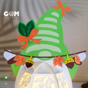 Set 3 Autumn Gnome Lantern Template - Autumn Decorative Lantern SVG ...