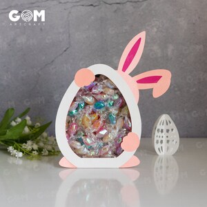 Boîte de bonbons de Pâques - Joyeuses Pâques - boîte de Pâques, boîte cadeau SVG - modèle de découpe de papier oeufs de Pâques - lanterne en papier de Pâques