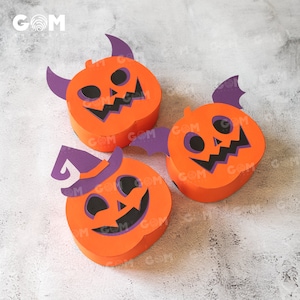 Set 3 modèle de boîte de bonbons citrouille - Halloween Gif Box SVG - boîte Halloween Holder - boîte citrouille pour chocolat - boîte cadeau SVG