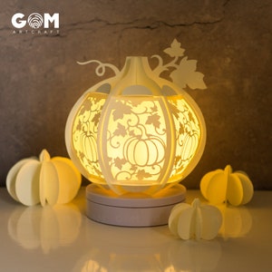 Pumpkin Lantern SVG -  Halloween Lantern Template - Happy Halloween -  Paper Cut - Light Box SVG File - DIY Paper Lanterns