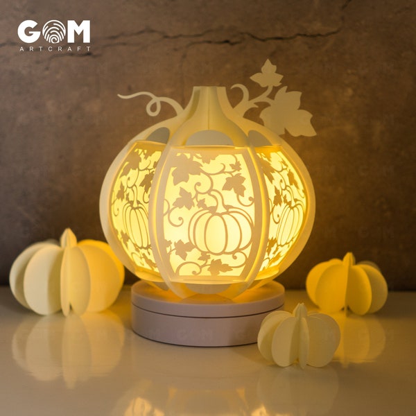 Pumpkin Lantern SVG - Halloween Lantern Template - Happy Halloween - Paper Cut - Light Box SVG File - DIY Paper Lanterns