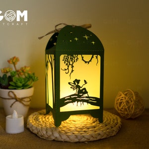 Modèle de lanterne de fée - papier découpé - fichier SVG caisson lumineux - lanternes en papier pour travaux manuels