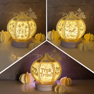 Combo 3 Items Pumpkin Lantern Template - Happy Halloween -  Paper Cut - Light Box SVG File - DIY Paper Lanterns