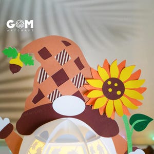 Set 3 Autumn Gnome Lantern Template - Autumn Decorative Lantern SVG ...