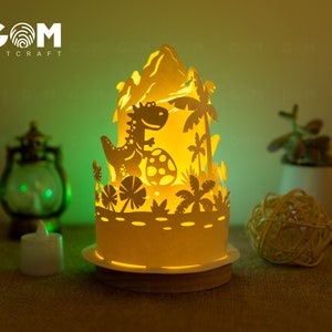 Paper Lanterns Giant Dinosaur SVG - Paper Cutting Template - Lantern SVG - DIY Paper Lanterns