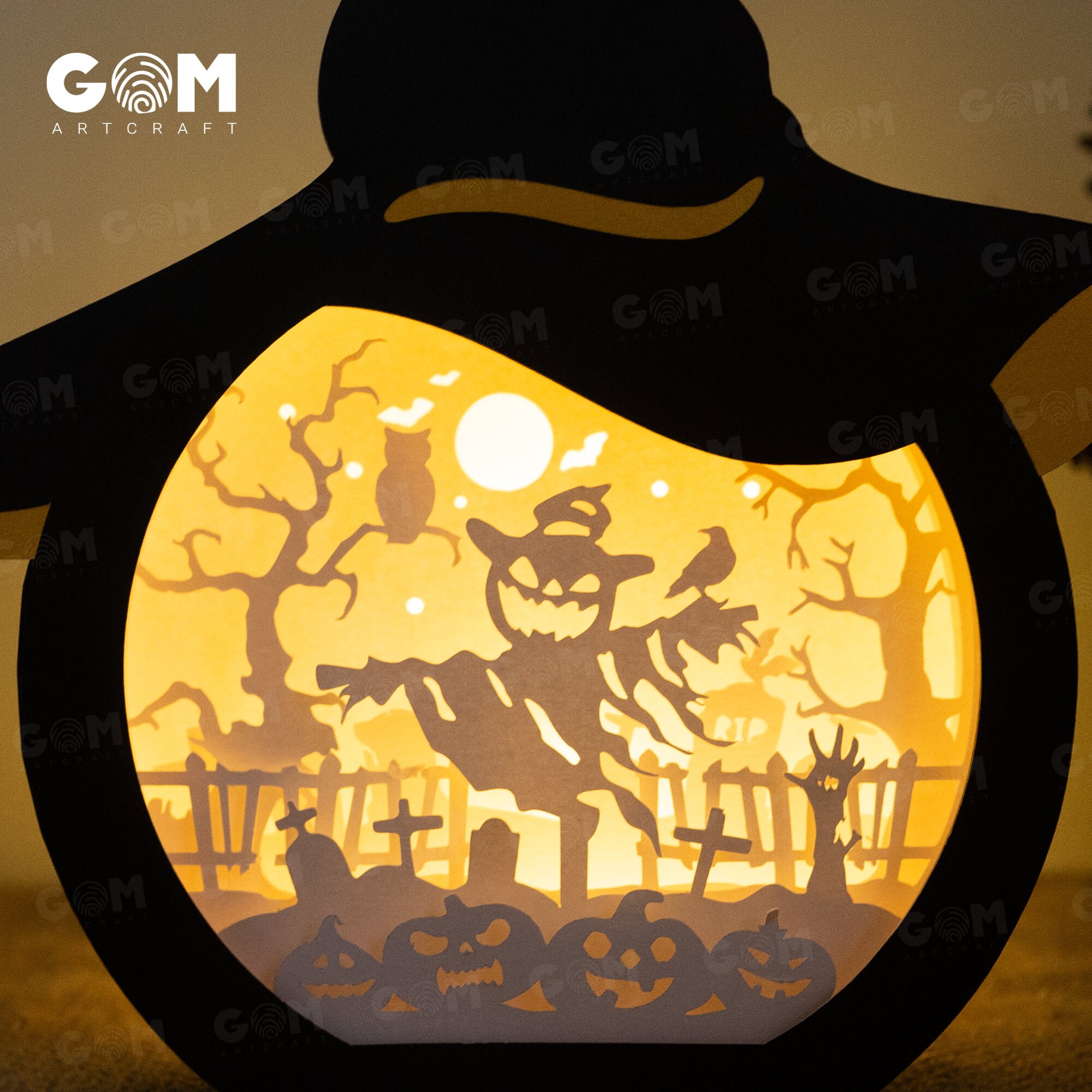 Straw Man Shadow Box Template - Halloween Shadow Box SVG - Pumpkin ...