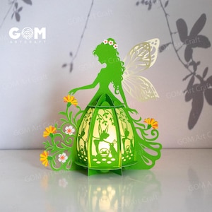 Modello di lanterna fatata SVG, lanterna coniglietto, lanterna a forma di uovo di Pasqua per decorazioni pasquali SVG, lanterne fatate di carta fai da te