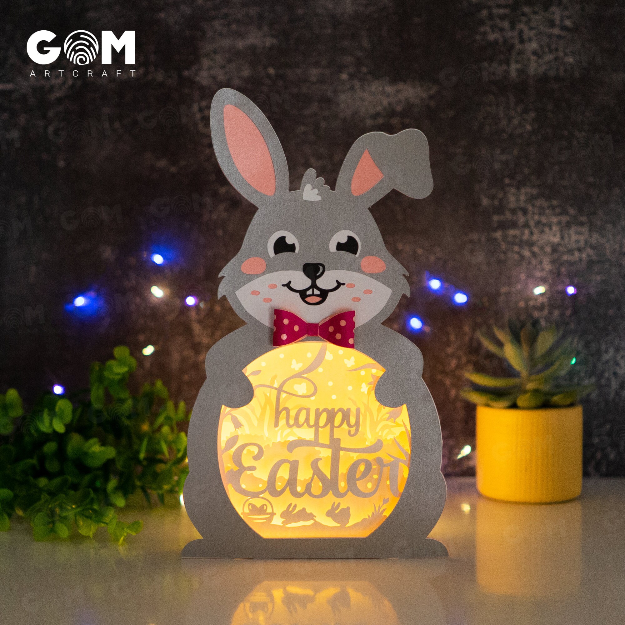 Easter Bunny Shadow Box SVG – DIY Paper Lantern Template (digital ...
