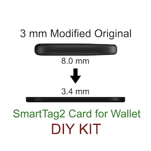 Kit de conversión DIY para modificar la tarjeta billetera Samsung SmartTag2 de 3 mm: convierte tu SmartTag2 en una tarjeta de 3 mm de grosor para tu billetera.