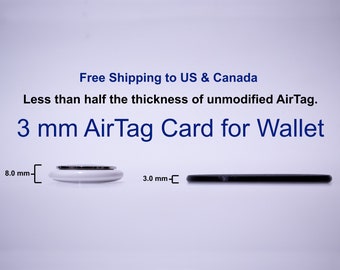 Modifizierte 3 mm schlanke Apple AirTag Karte für Brieftasche mit Präzisionsfind, auswechselbarer Batterie und Lautsprecher