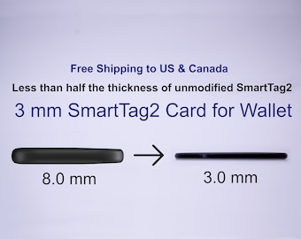 Modified 3 mm Slim Samsung SmartTag2 Card for Wallet with UWB Precision Finding, Replaceable Battery, and Speaker