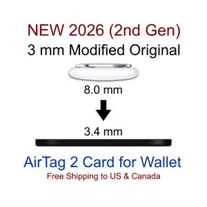 Cartão Apple AirTag (2ª geração) modificado, ultrafino em 3 mm, para carteira, com localização precisa, bateria substituível e alto-falante.