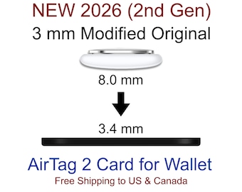 Carte modifiée Apple AirTag mince de 3 mm (2e génération) pour portefeuille avec recherche de précision, batterie remplaçable et haut-parleur