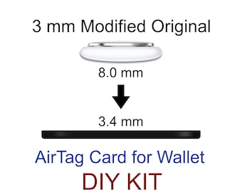Apple AirTag 3mm Wallet Card Modification DIY Conversion Kit - Turn Your AirTag into a 3mm Thick Card for Your Wallet