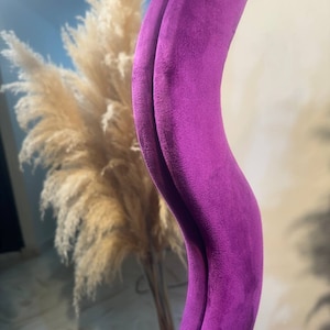 Full Length Wavy Velvet Mirror - Floor Wave Fabric Mirror - Long ...