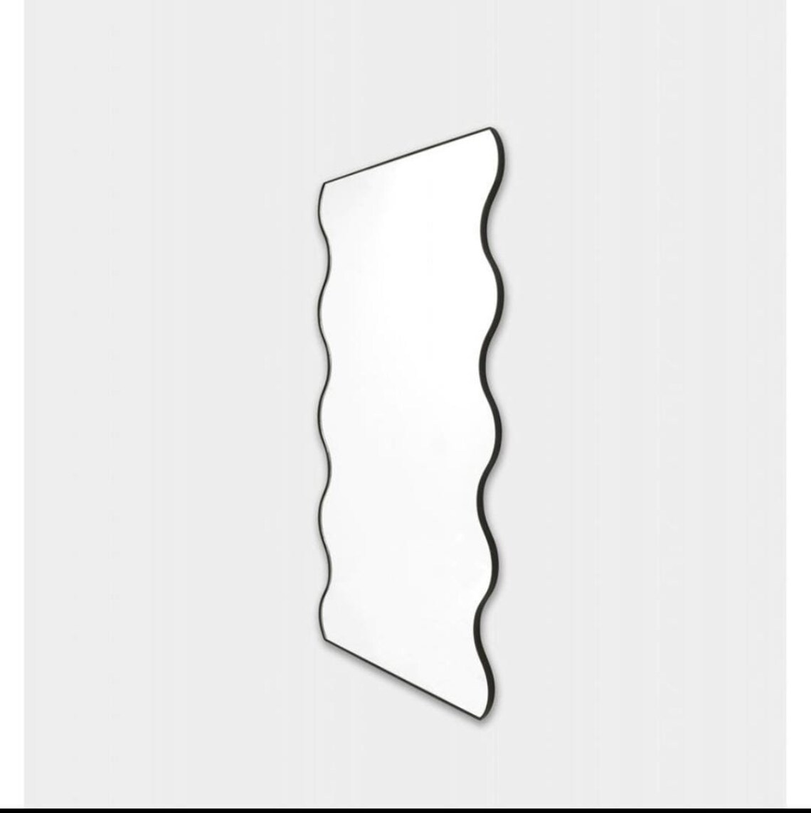 Floor Long Wavy Mirror Full Length Asymmetrical Large Mirror Bedroom