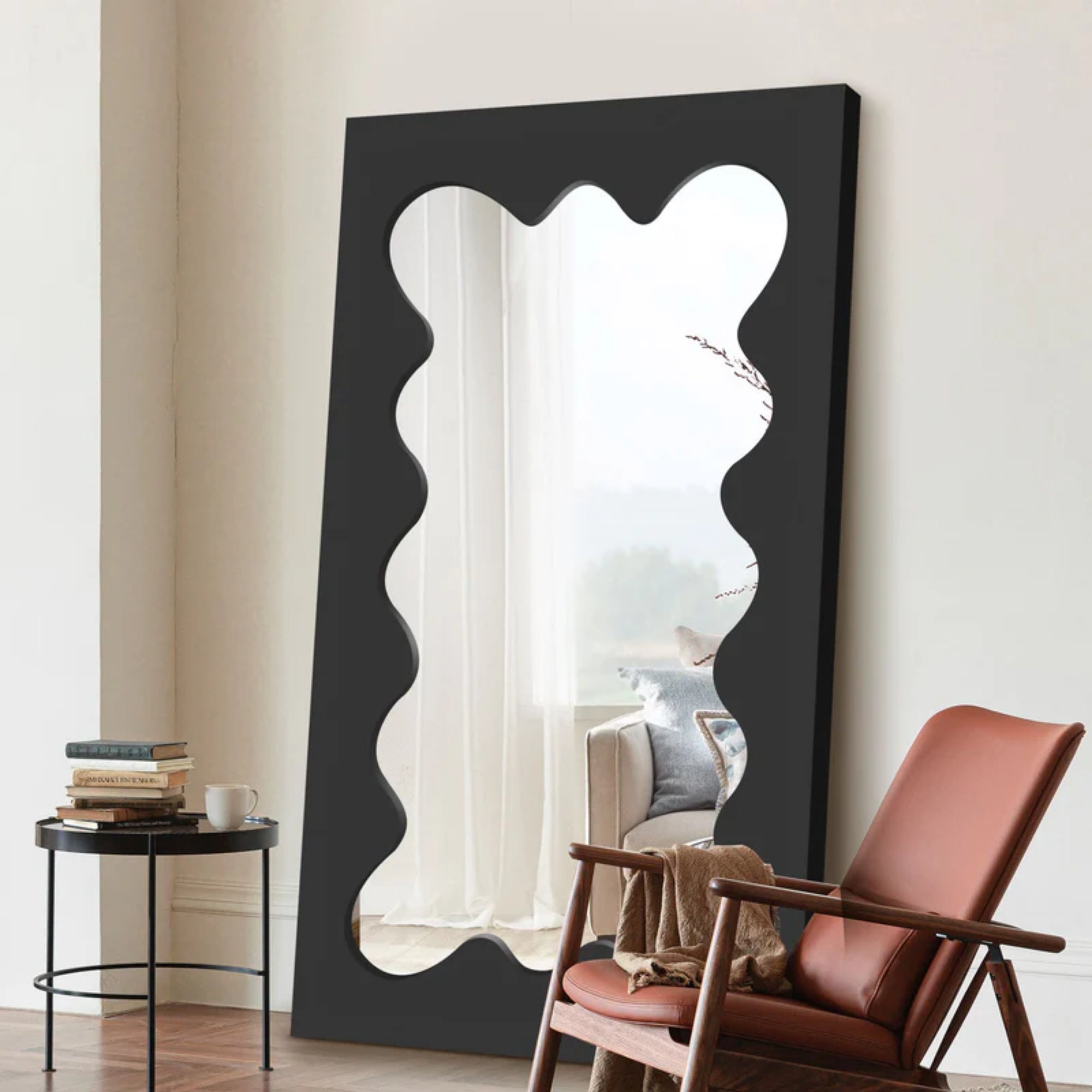 Squiggle Long Mirror Wavy Full Length Mirror Large Floor Etsy