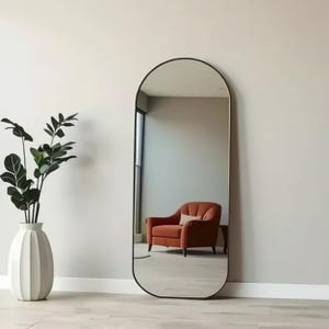 Floor Mirror - Full Length Decoretive Mirror - Unique Full Size Mirror - Full Body Large Bedroom Mirror - Long Modern Decor Mirror Art