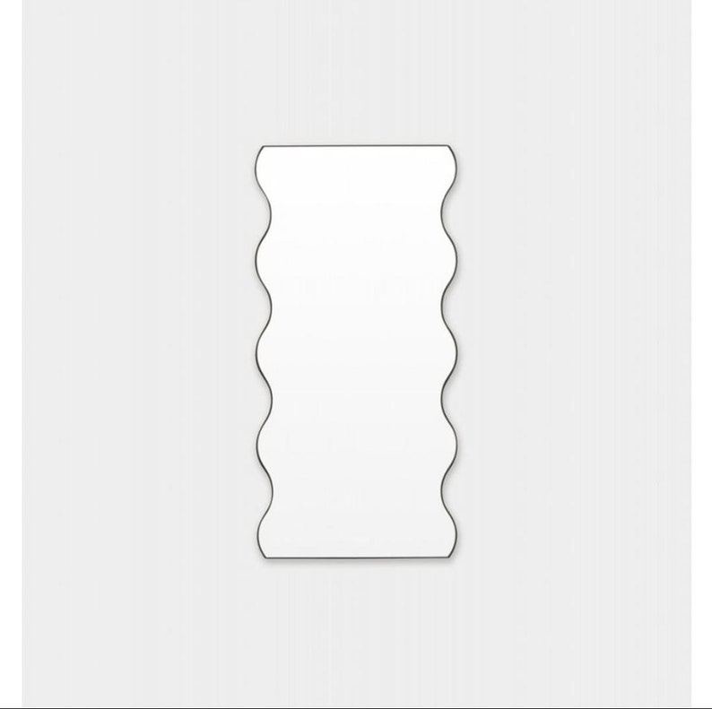 Floor Long Wavy Mirror Full Length Asymmetrical Large Mirror Bedroom